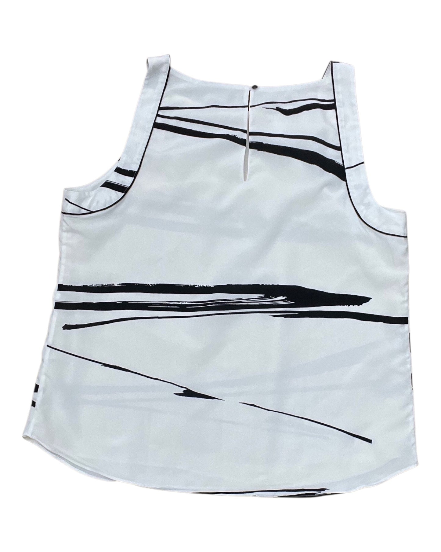 Top Sleeveless By Banana Republic In Black & White, Size:Xl