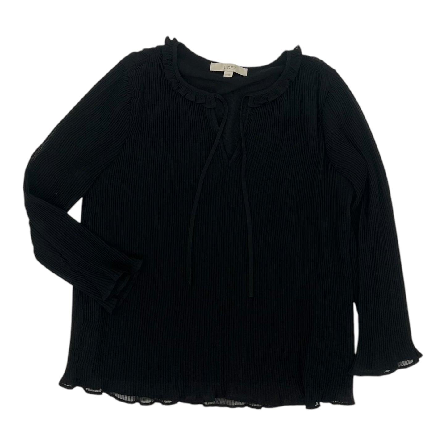 Blouse Ls By Loft In Black, Size:M