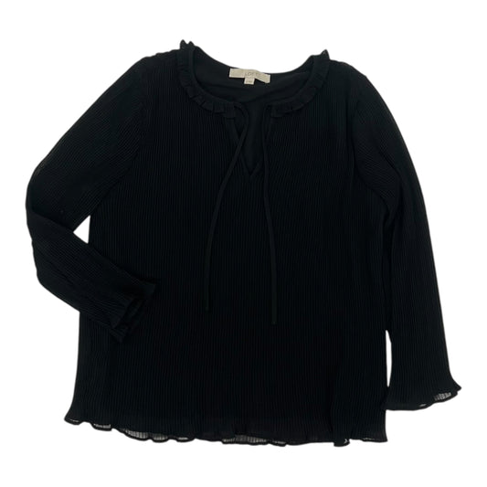 Blouse Ls By Loft In Black, Size:M