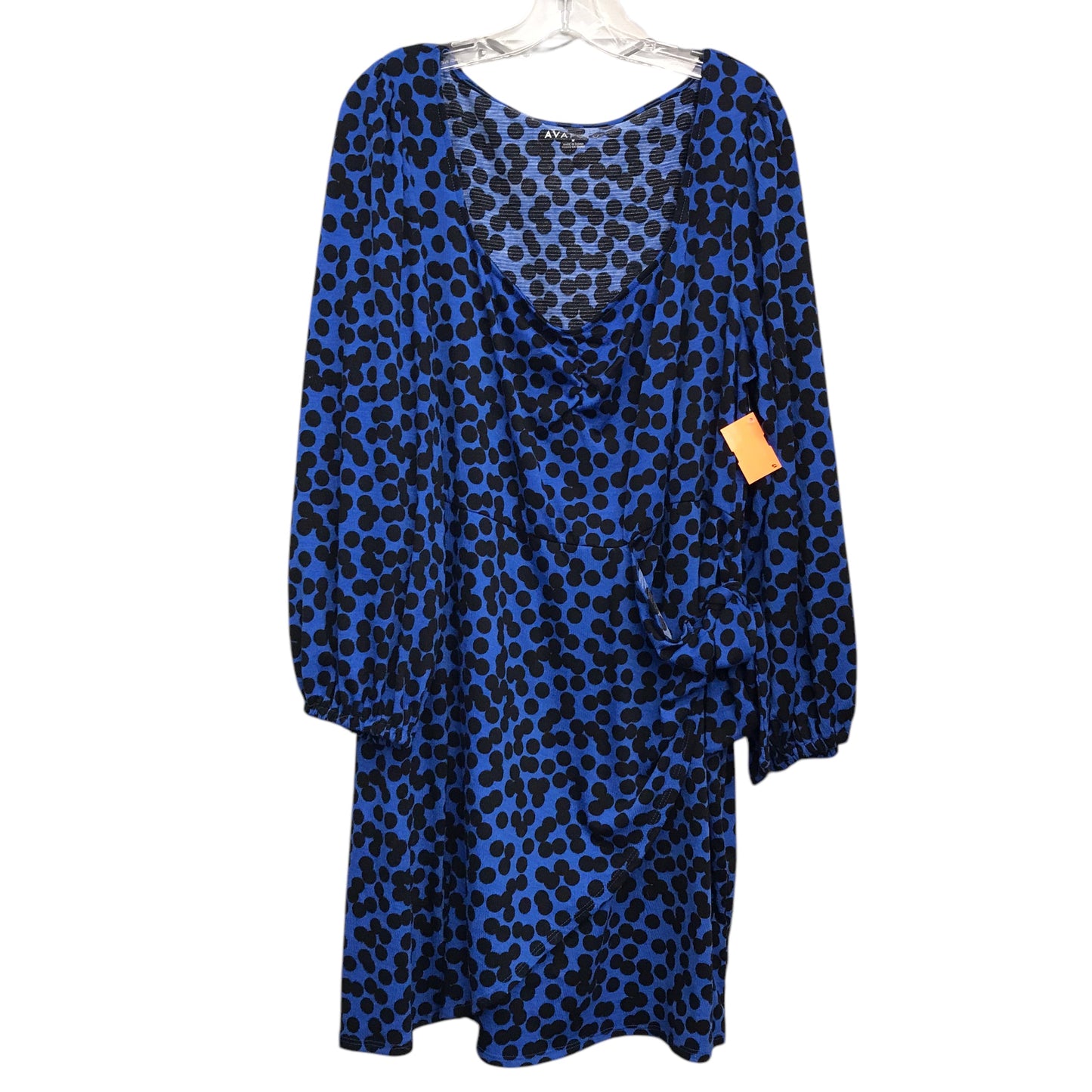 Dress Casual Short By Ava & Viv In Black & Blue, Size:1X