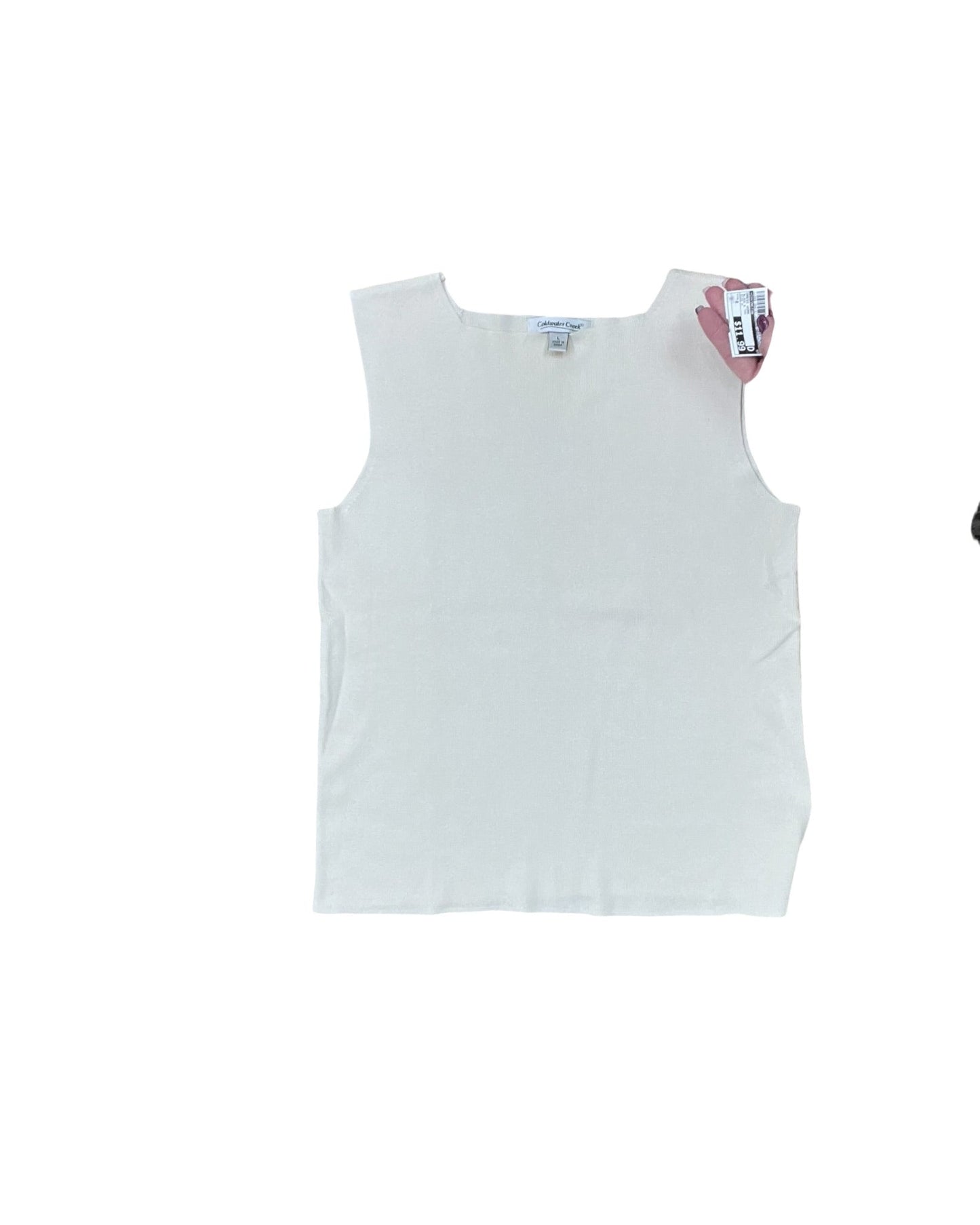 Top Sleeveless By Coldwater Creek In Cream, Size:L