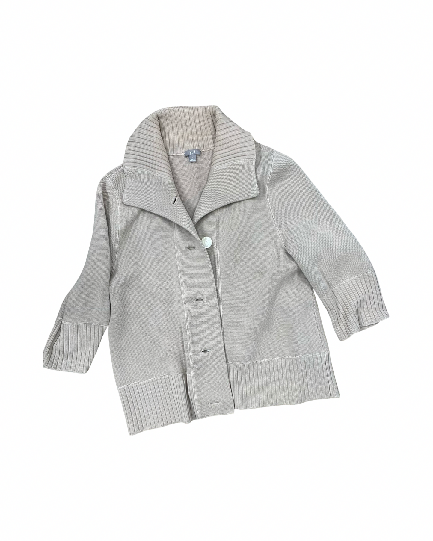 Sweater Cardigan By J. Jill In Tan, Size:L