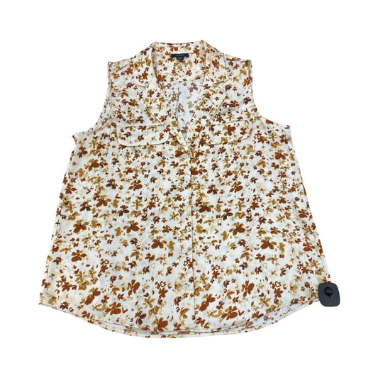 Top Sleeveless By Halogen In Brown, Size:L