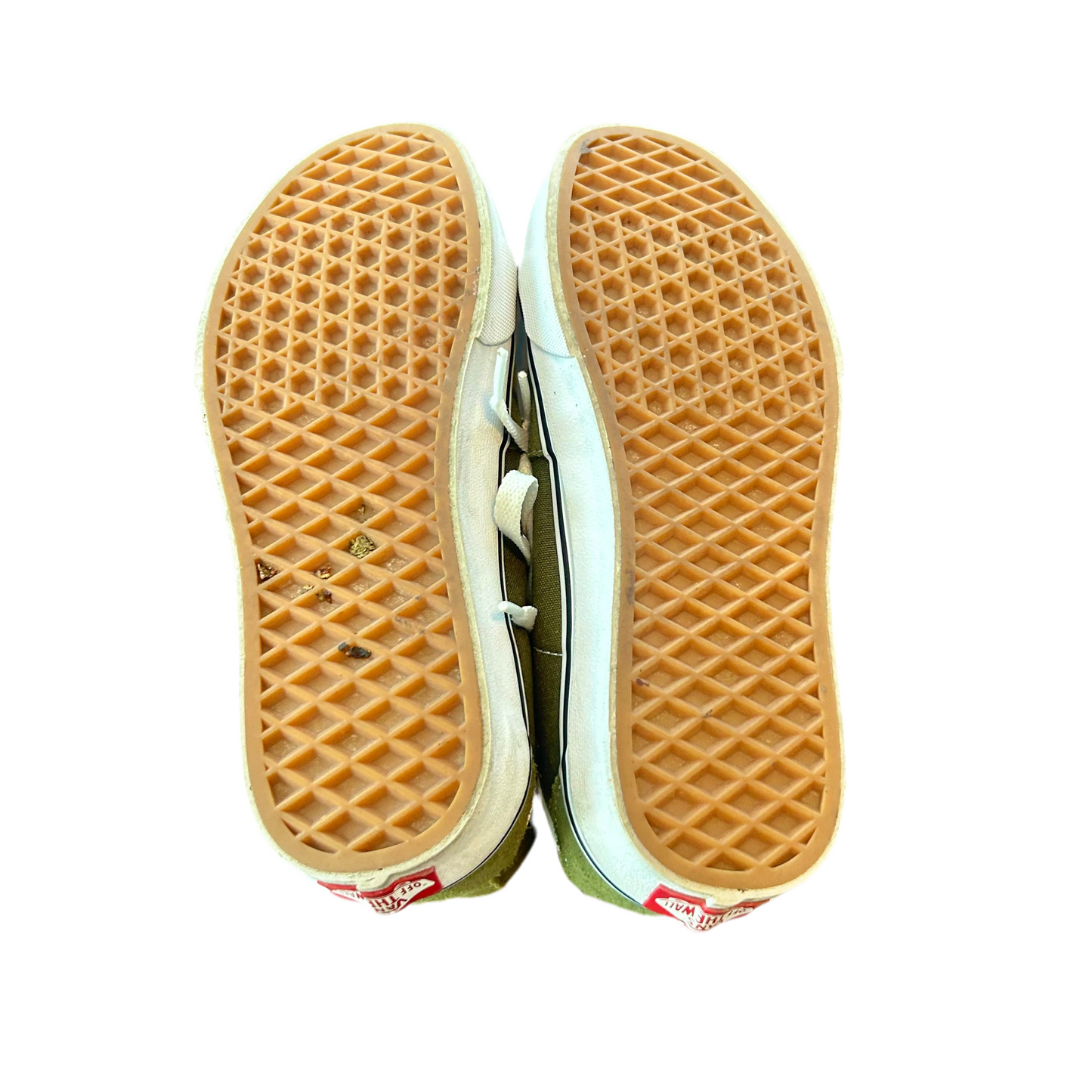 Shoes Sneakers By Vans In Green & White, Size: 6.5