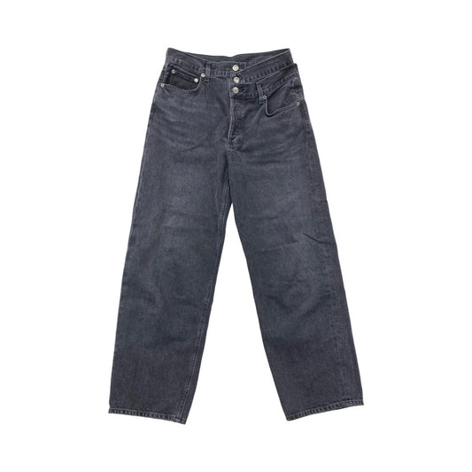 Jeans Wide Leg By Agolde In Black, Size:10