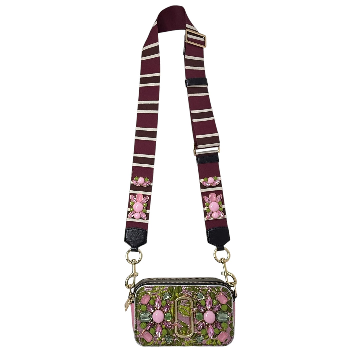 Snapshot Floral Brocade Camera Bag Luxury Designer By Marc Jacobs, Size: Medium