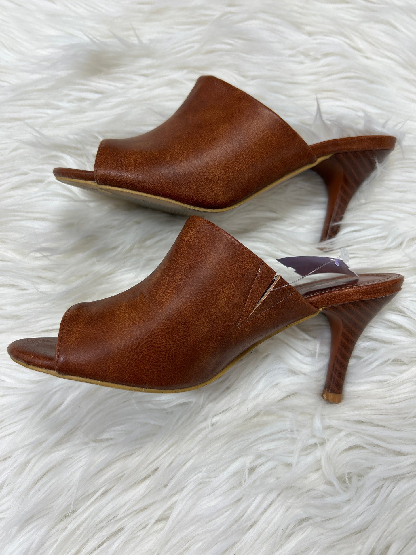 Shoes Heels Kitten By Seven 7 In Brown, Size:6