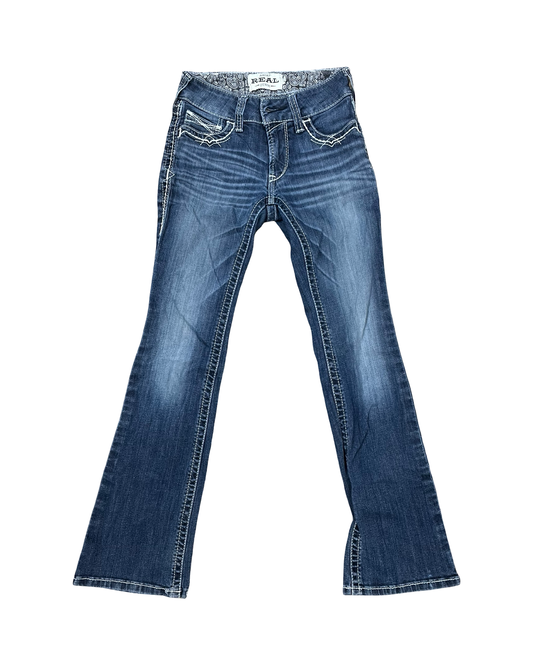 Jeans Boot Cut By Ariat In Blue Denim, Size:2