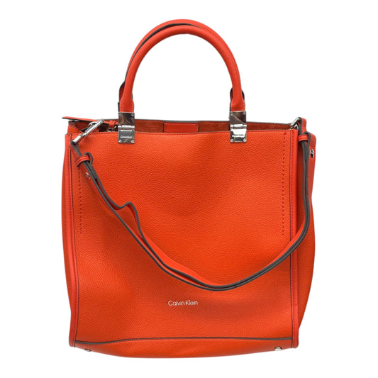 Handbag By Calvin Klein In Orange, Size:Medium