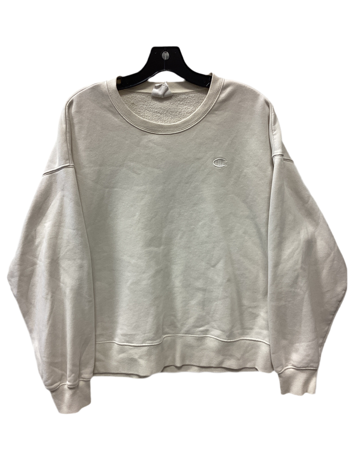 Athletic Sweatshirt Crewneck By Champion In Cream, Size:L