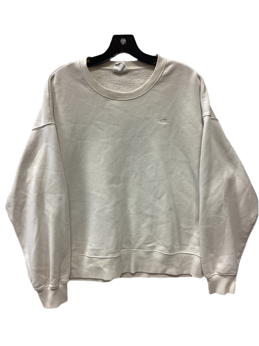 Athletic Sweatshirt Crewneck By Champion In Cream, Size:L