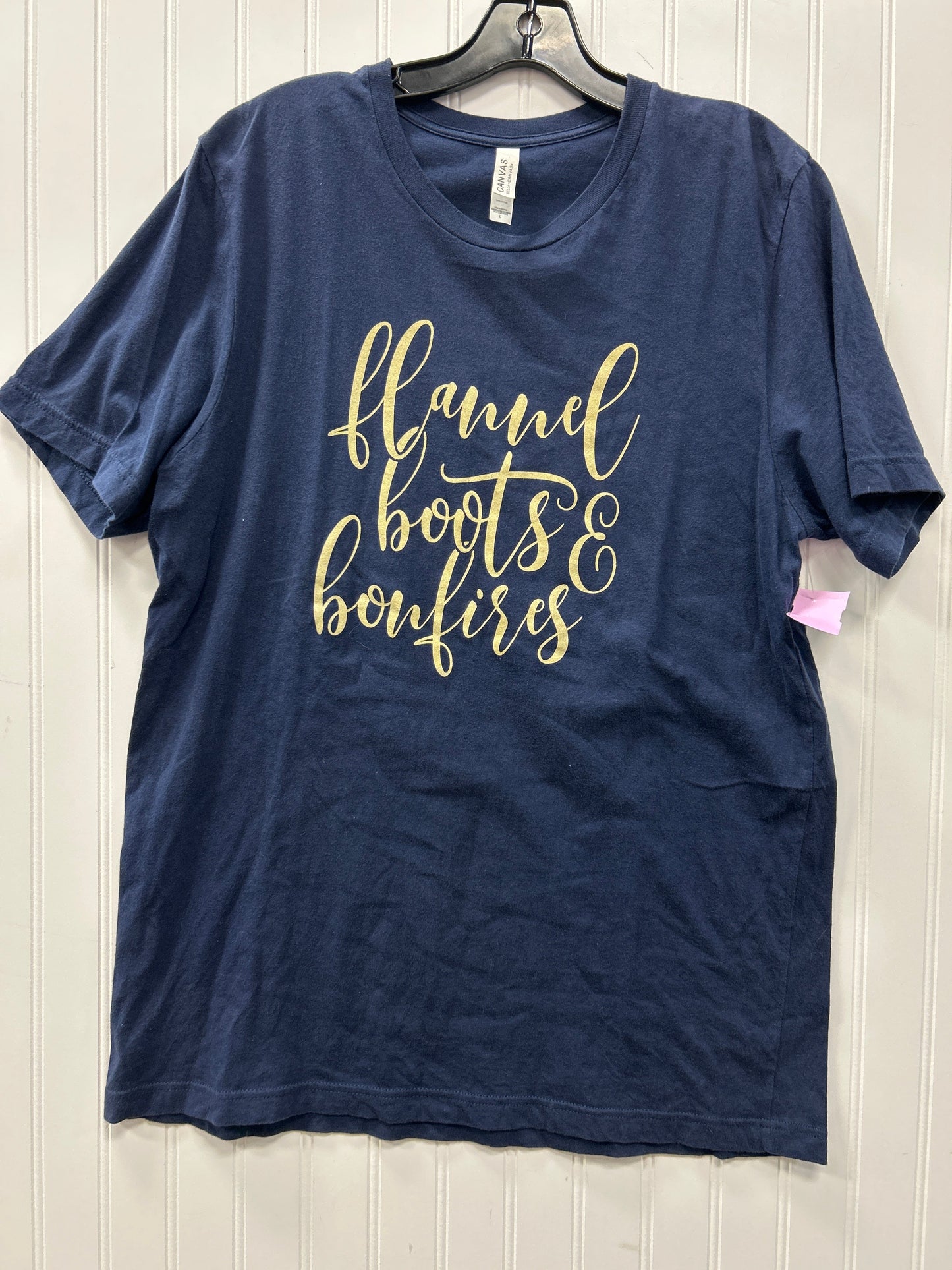 Top Ss By Bella + Canvas In Navy, Size:L