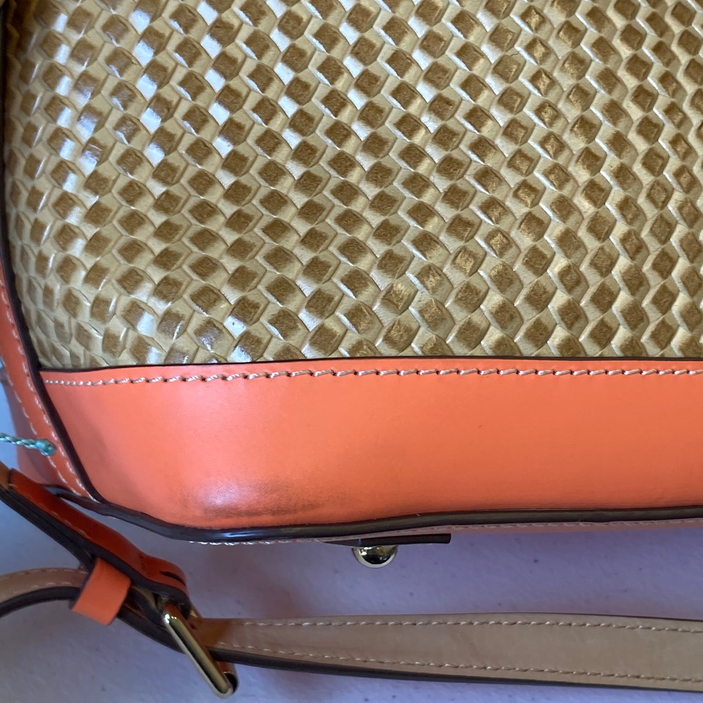 Crossbody Designer By Dooney And Bourke In Orange & Tan, Size:Medium