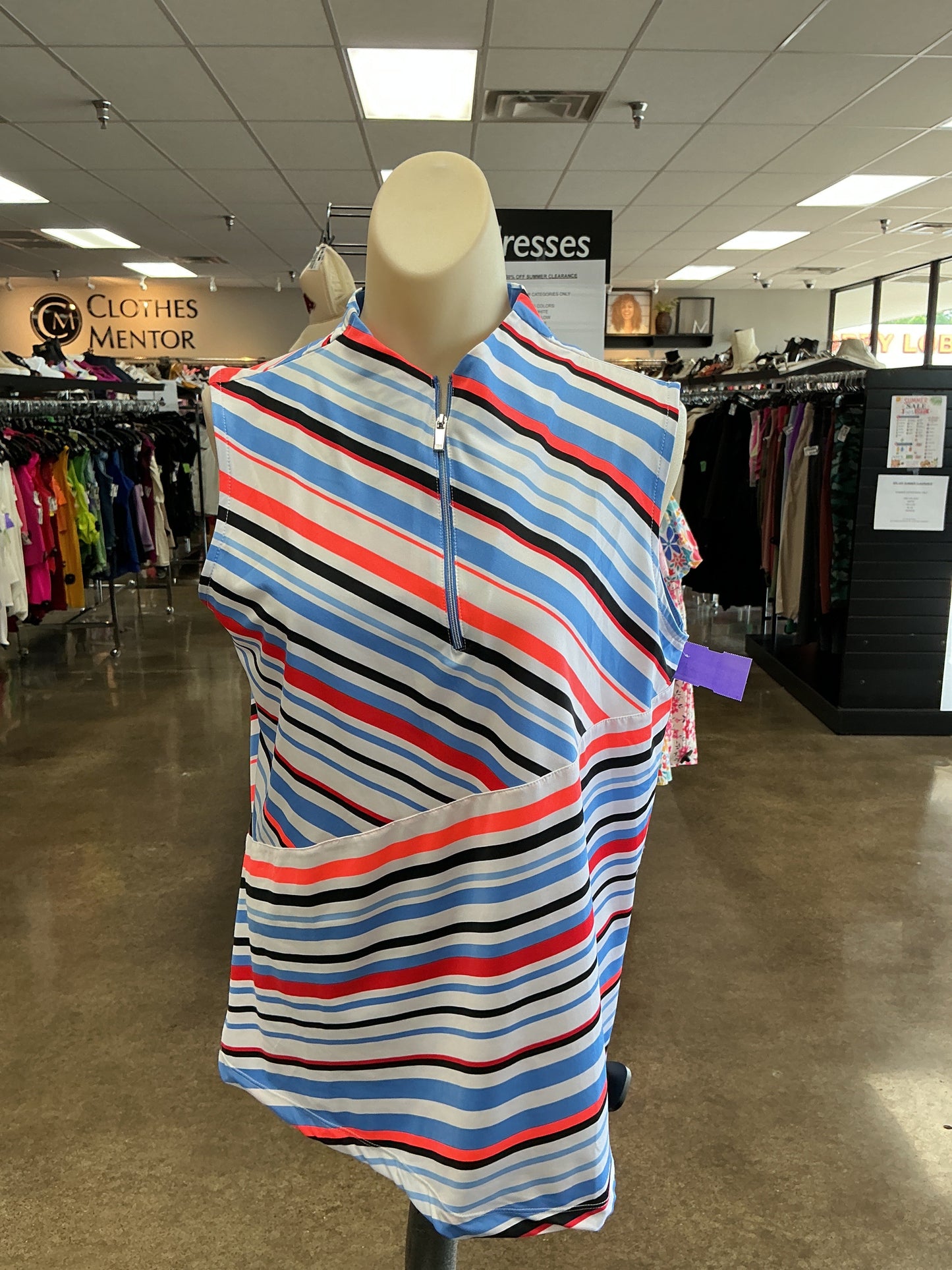 Athletic Tank Top By Tail In Blue Red & White, Size:Xl