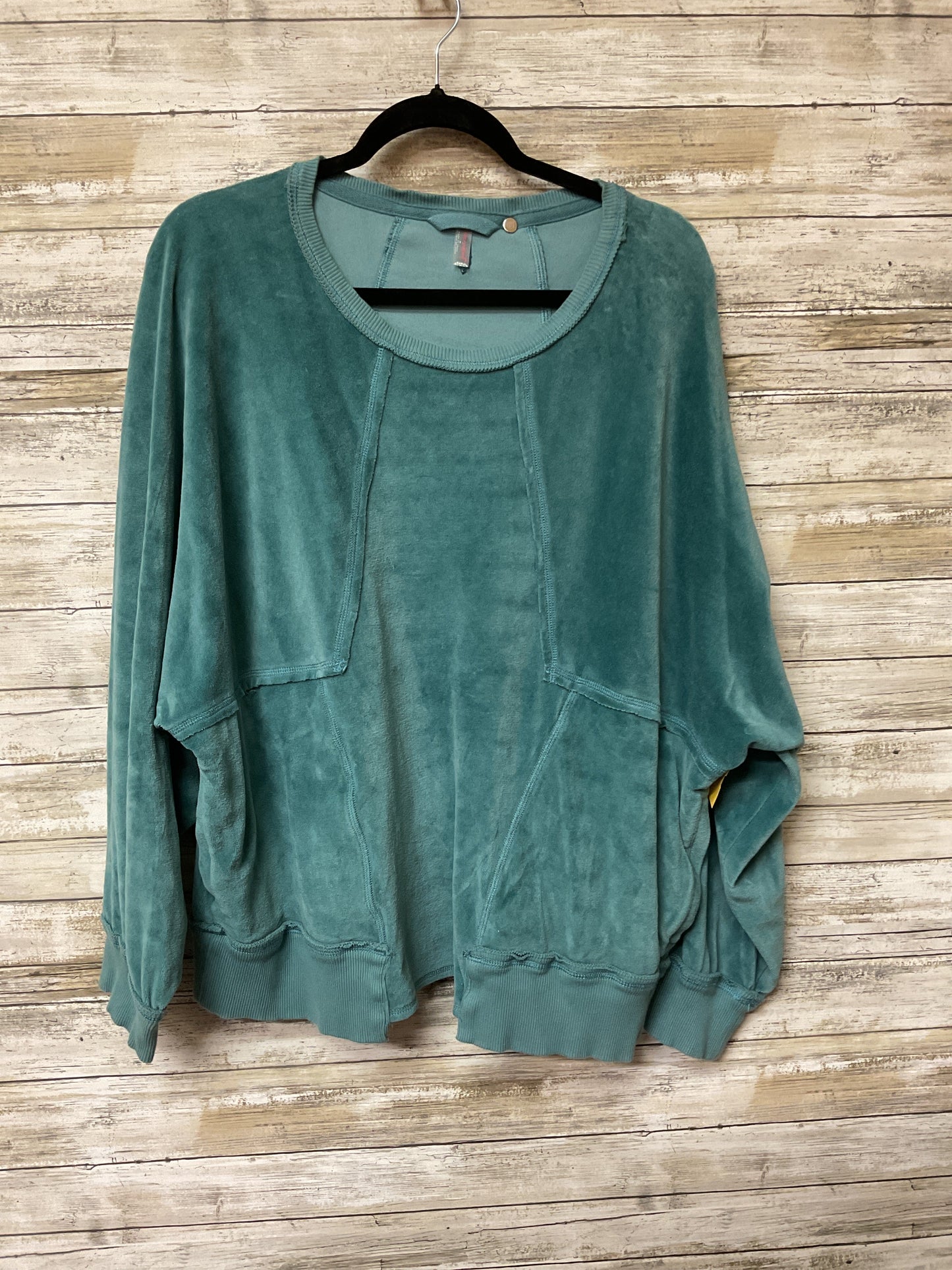 Sweatshirt Collar By Free People In Teal, Size:M