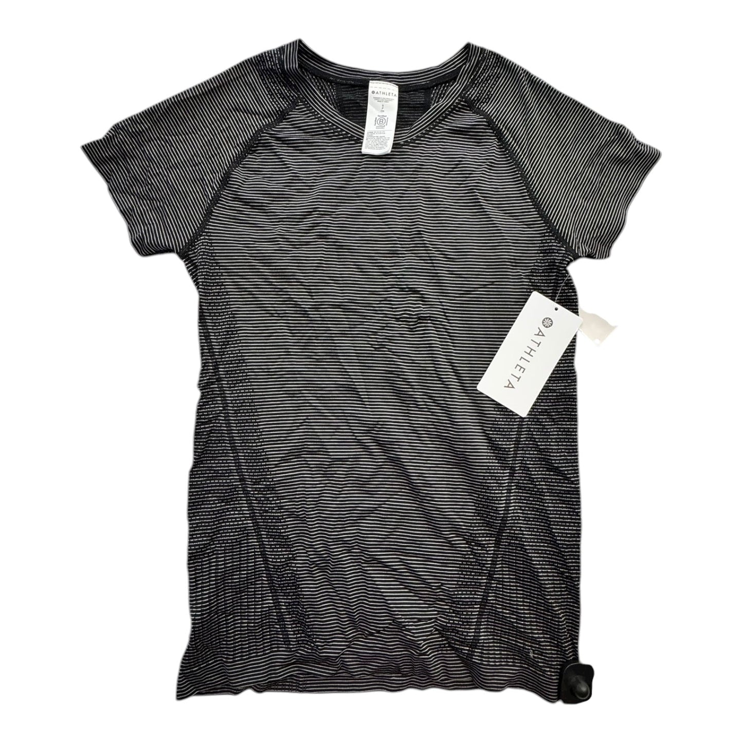 Athletic Top Ss By Athleta In Striped Pattern, Size:S