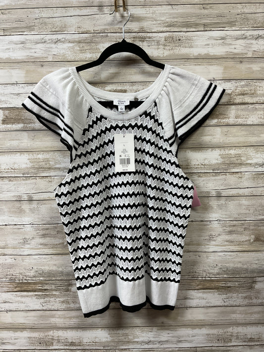 Top Sleeveless By Crown And Ivy In Black & White, Size:L