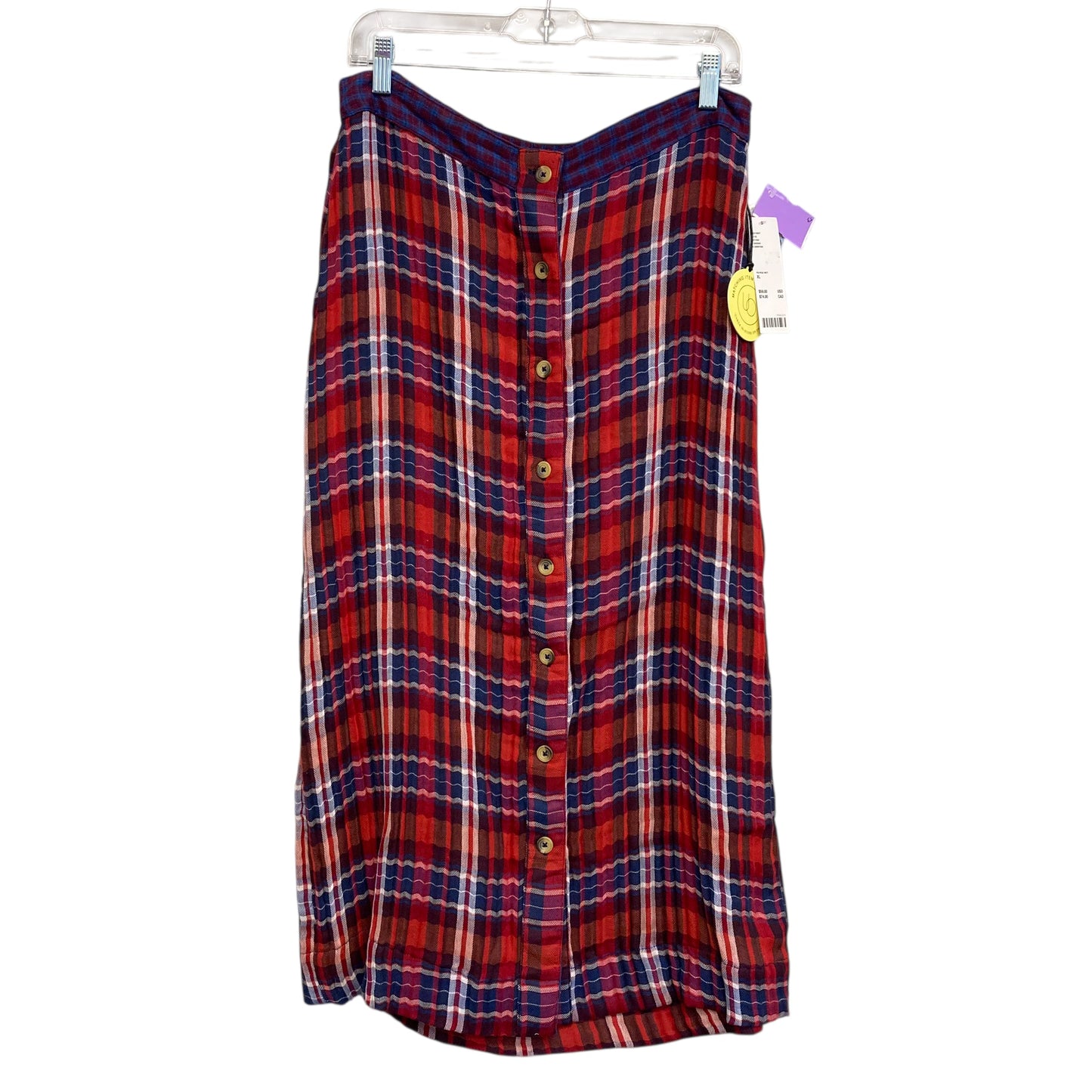 Skirt Midi By Urban Outfitters In Plaid Pattern, Size:16