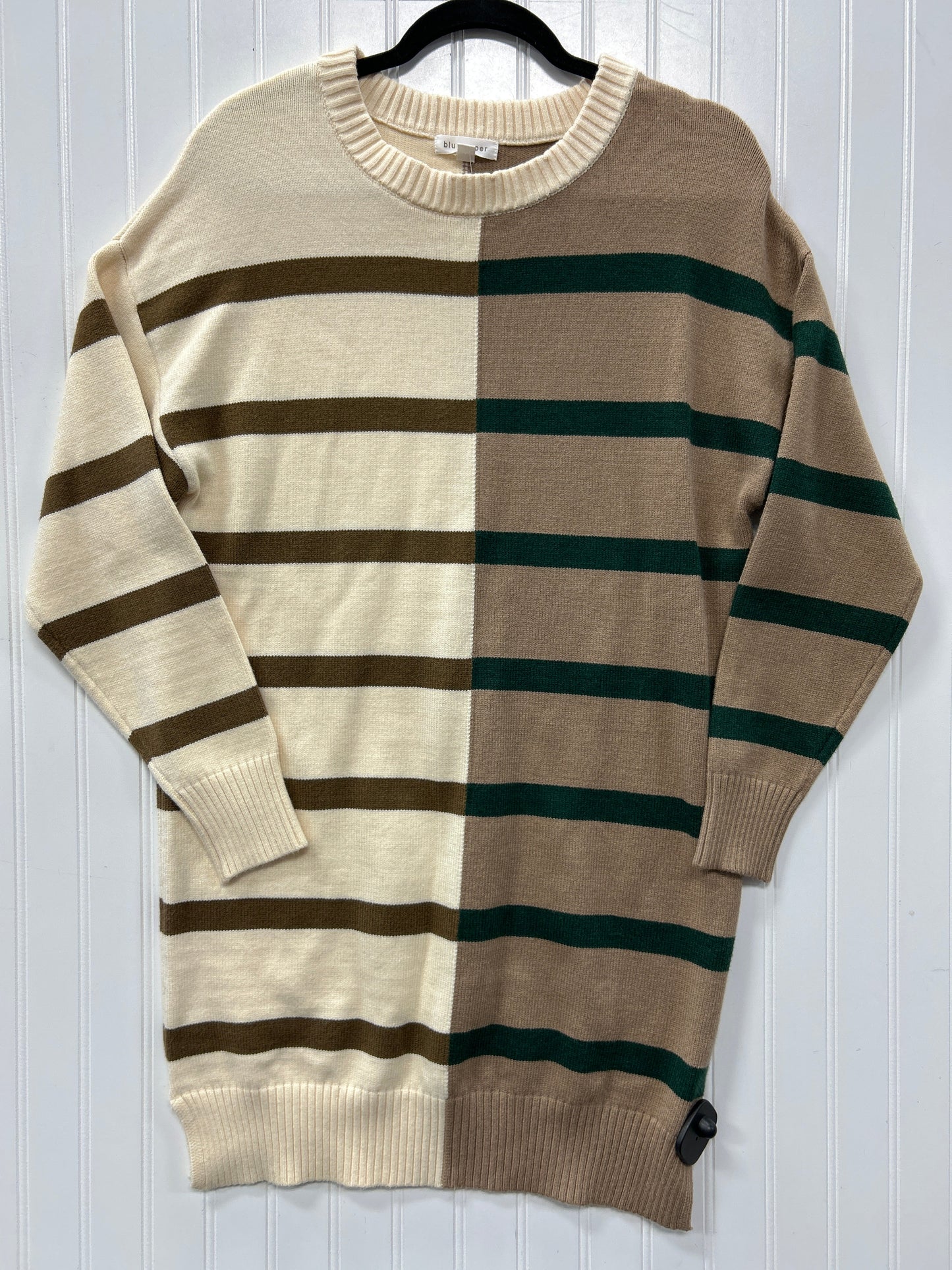 Dress Sweater By Blu Pepper In Brown & Cream, Size:S