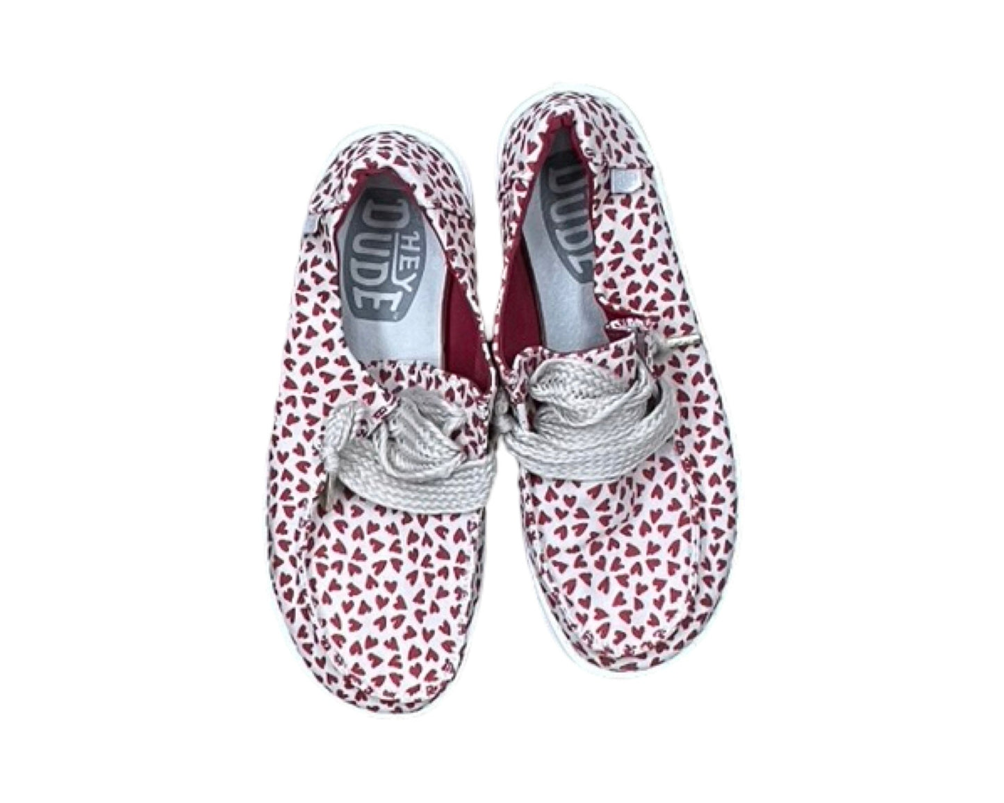 Shoes Sneakers By Hey Dude In Red & Tan, Size:6