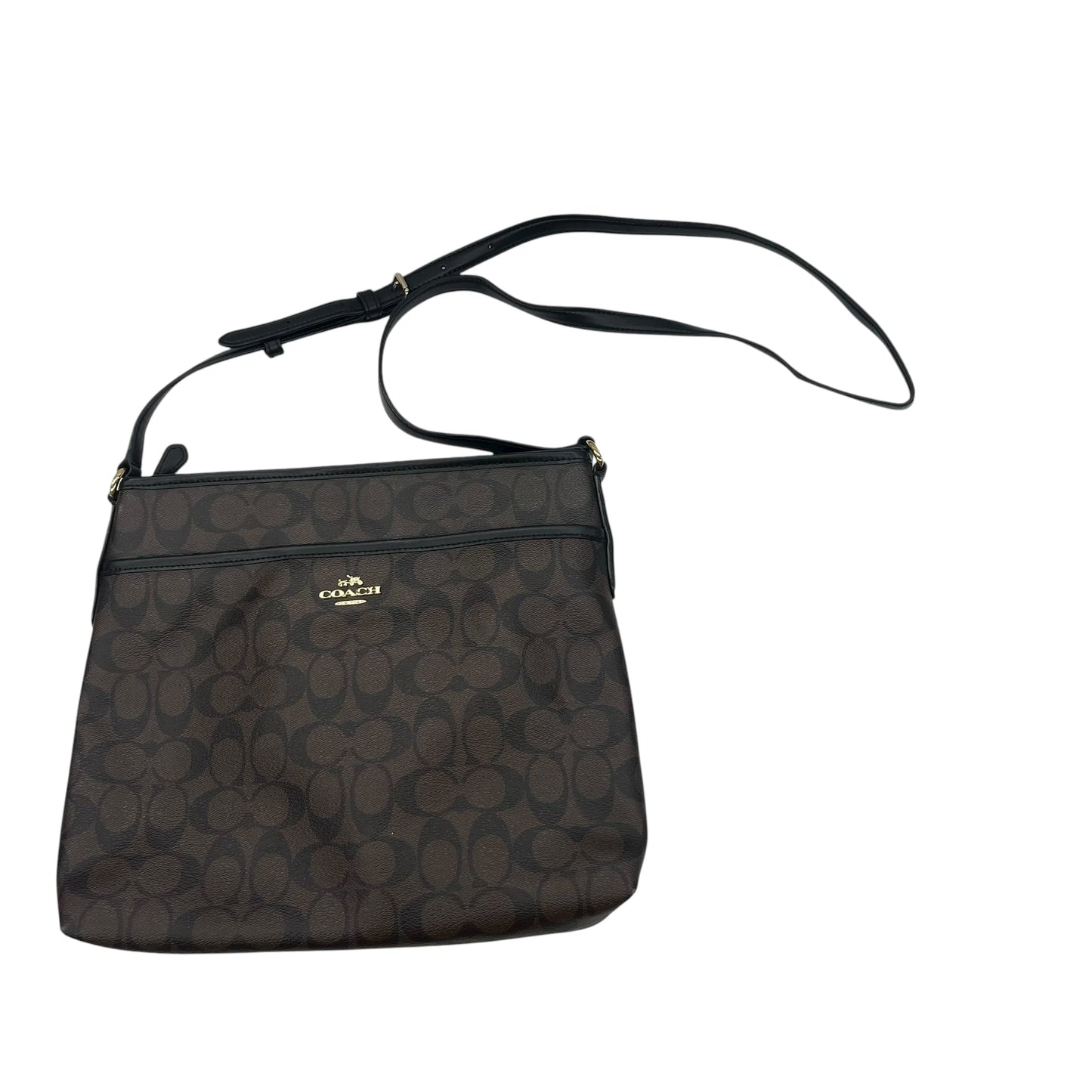 Crossbody Designer By Coach In Black & Brown, Size:Large