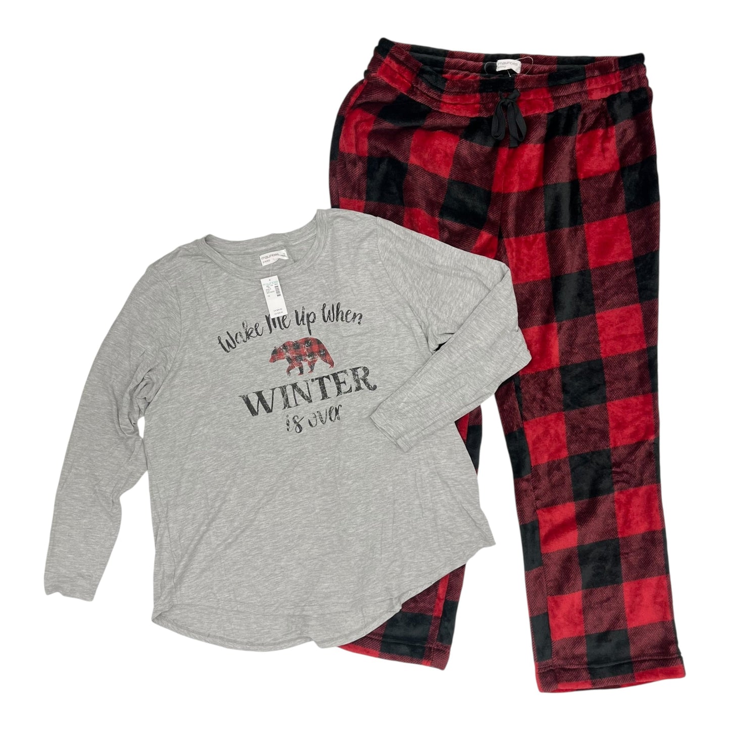 Pajamas 2Pc By Maurices In Black & Red, Size:1X