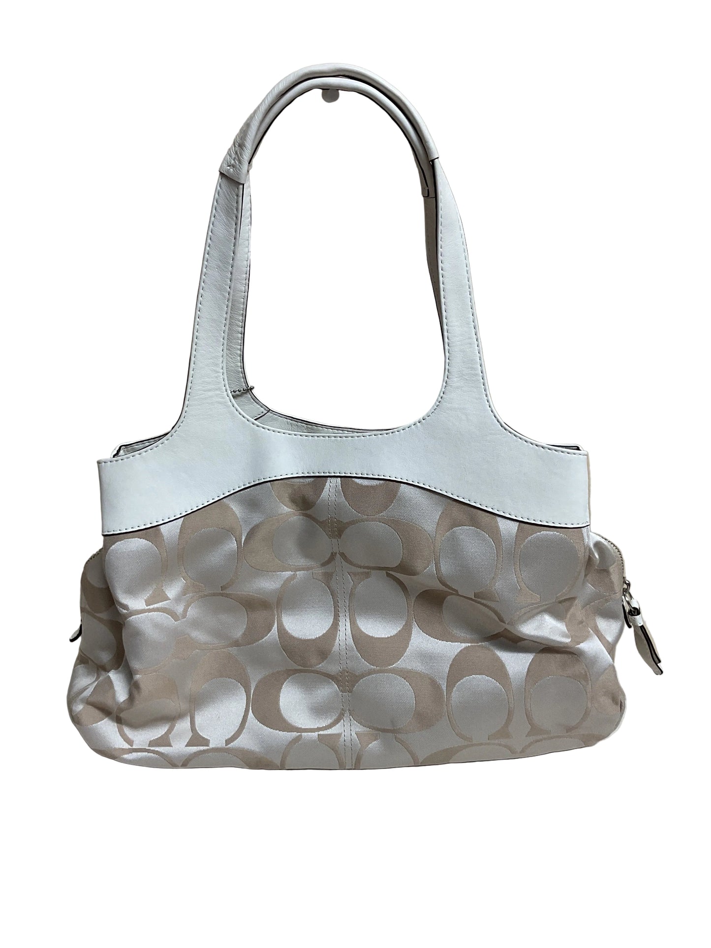 Handbag Designer By Coach In Cream, Size:Large