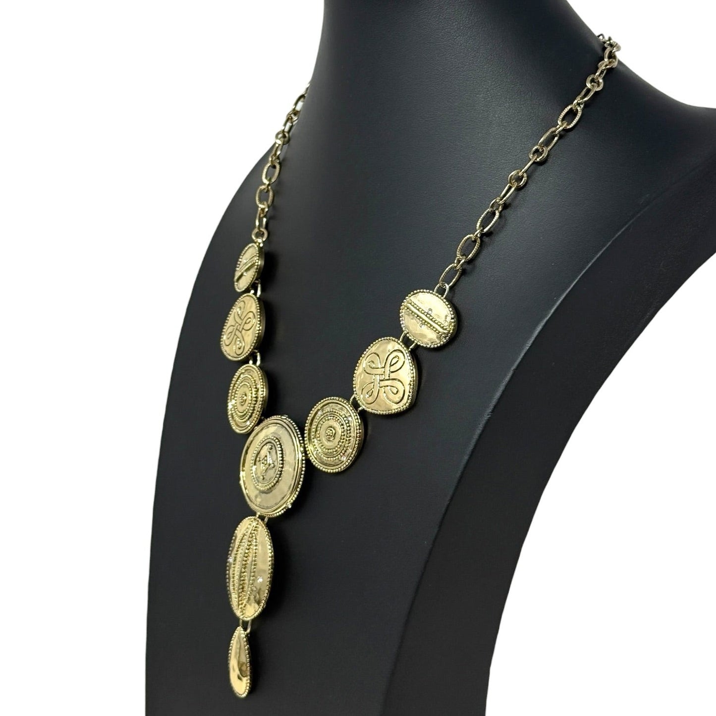 Gold Tone Medallion Y Necklace By Chico’s