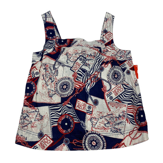 Top Sleeveless By Talbots In Blue Red & White, Size:Xs
