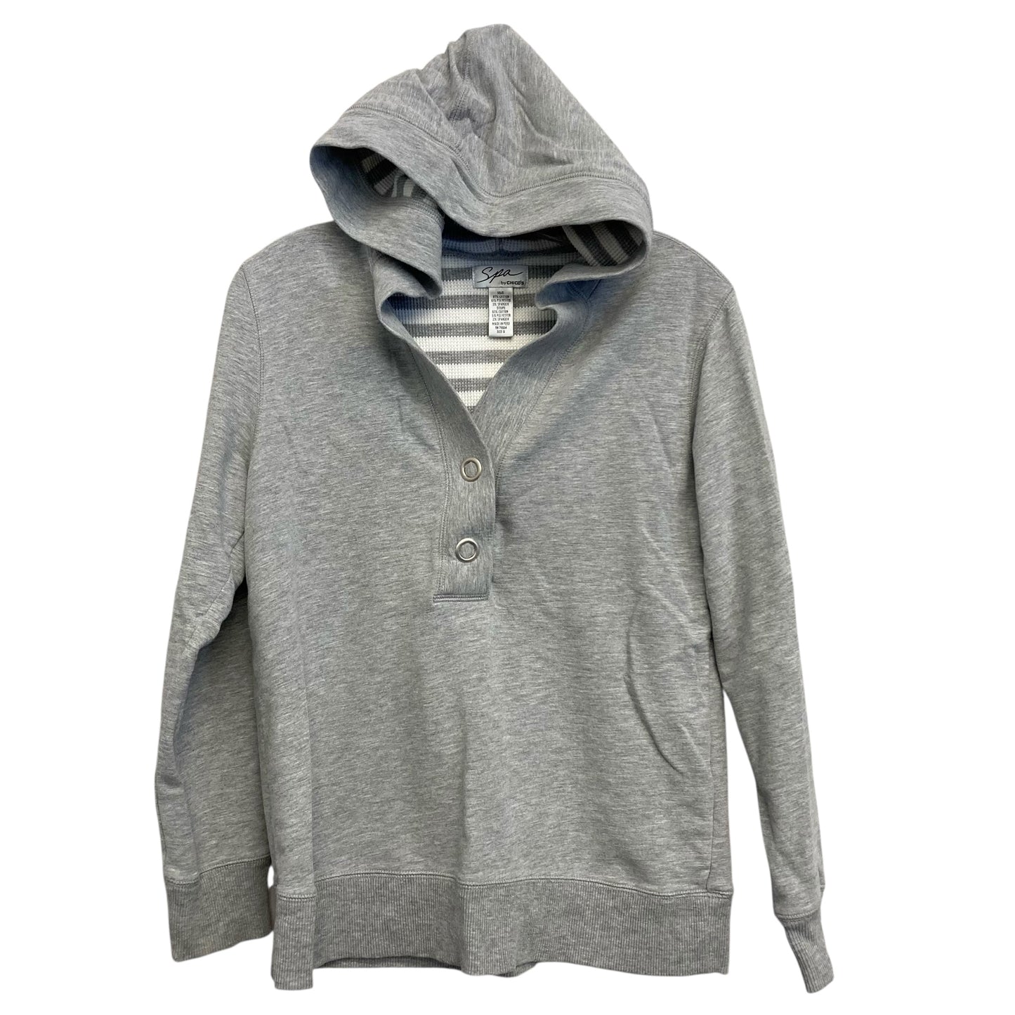 Sweatshirt Hoodie By Chicos In Grey, Size:S