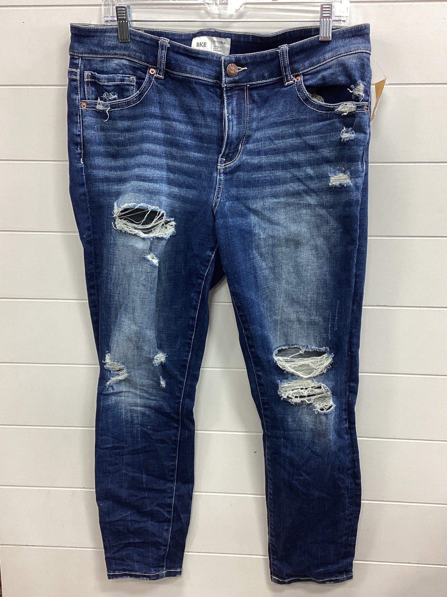 Jeans Skinny By Bke In Blue Denim, Size:14