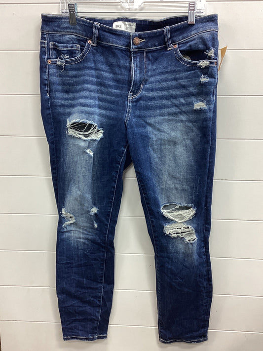 Jeans Skinny By Bke In Blue Denim, Size:14