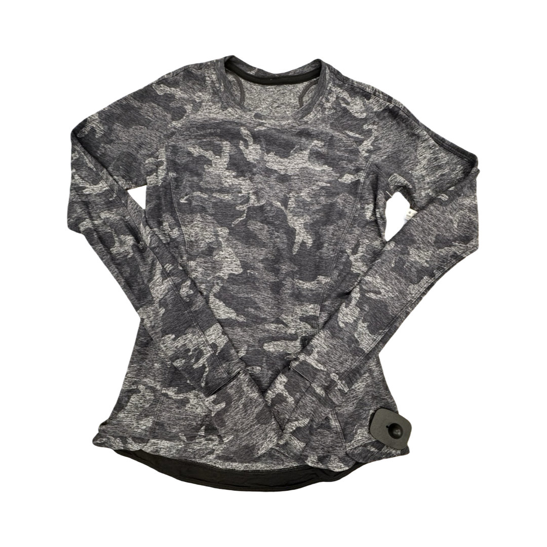 Athletic Top Ls Crewneck By Lululemon In Camouflage Print, Size:4