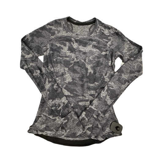 Athletic Top Ls Crewneck By Lululemon In Camouflage Print, Size:4