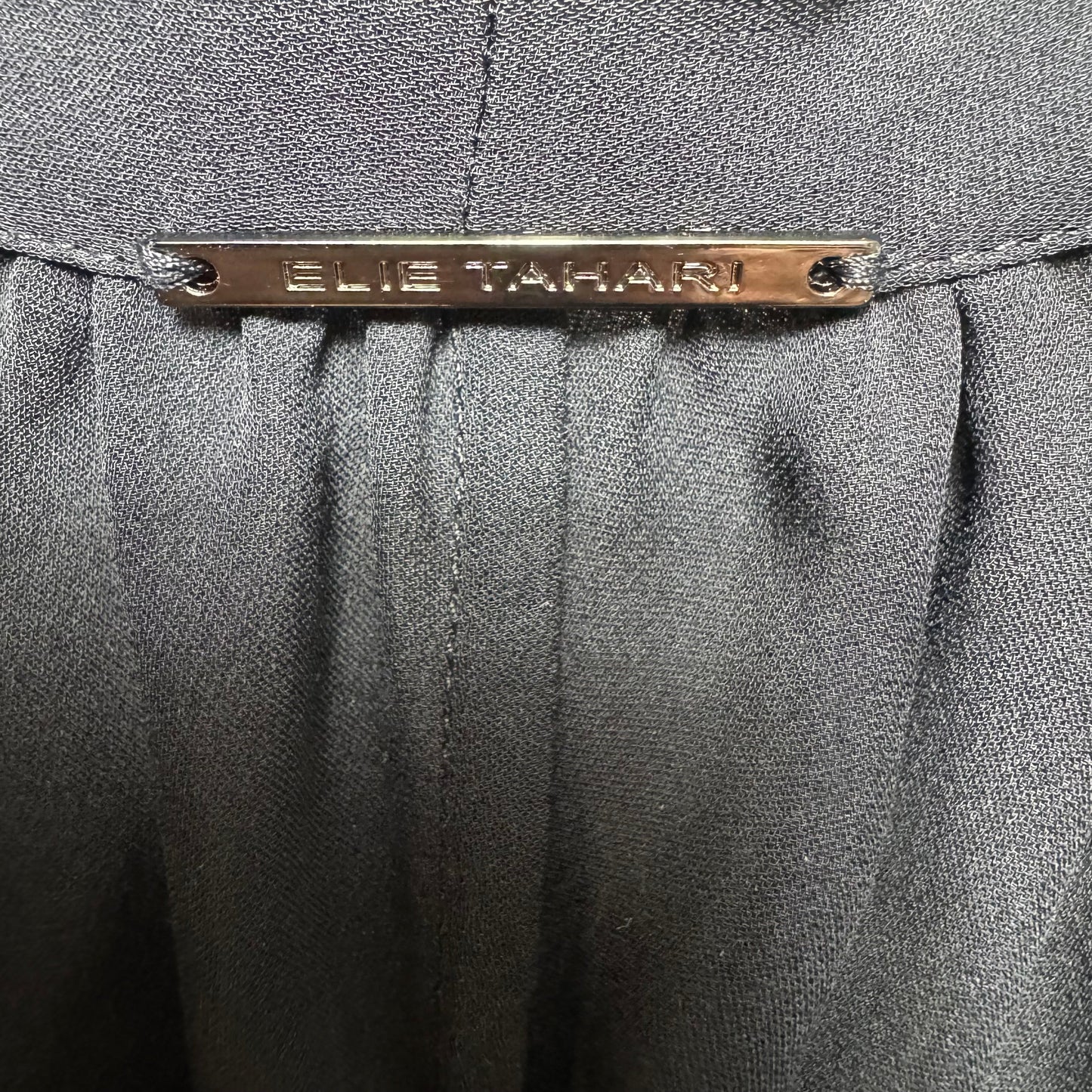 Silk Top Short Sleeve By Elie Tahari In Navy, Size: Xl