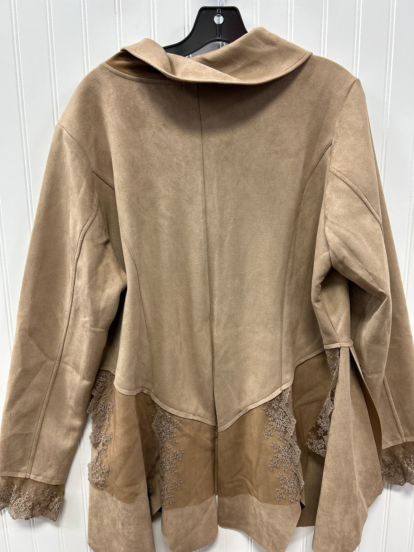 Blouse Ls By Venus In Tan, Size:1X