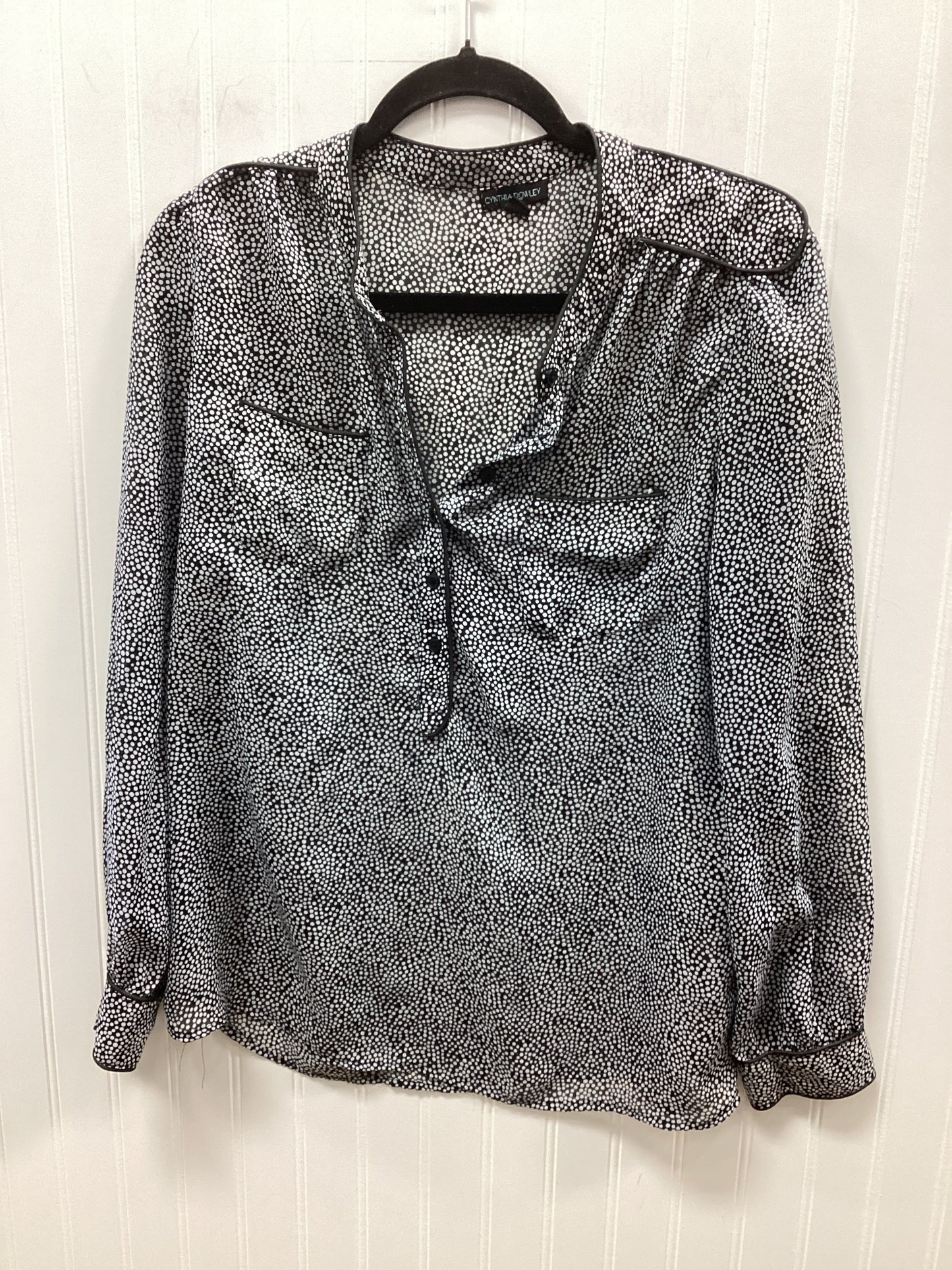 Top Ls By Cynthia Rowley In Black & White, Size:M
