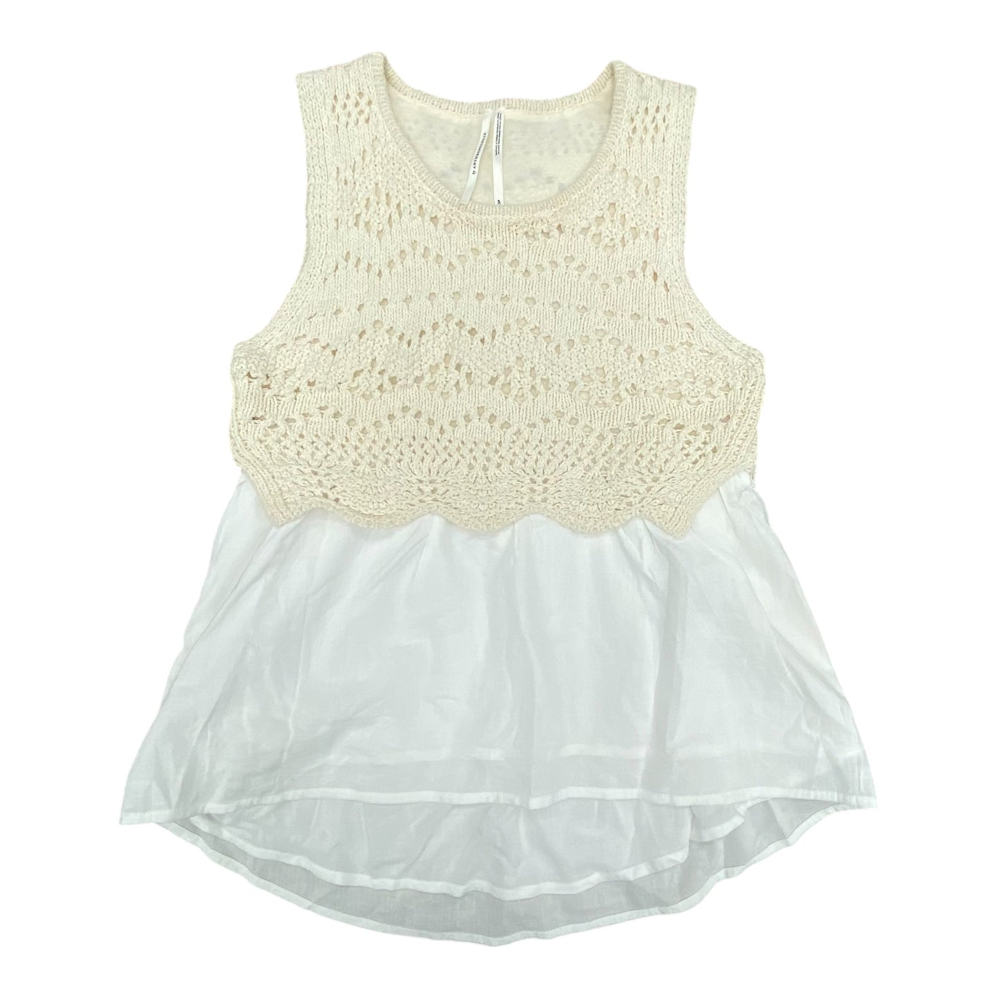Top Sleeveless By Anthropologie In White, Size:Xxsp