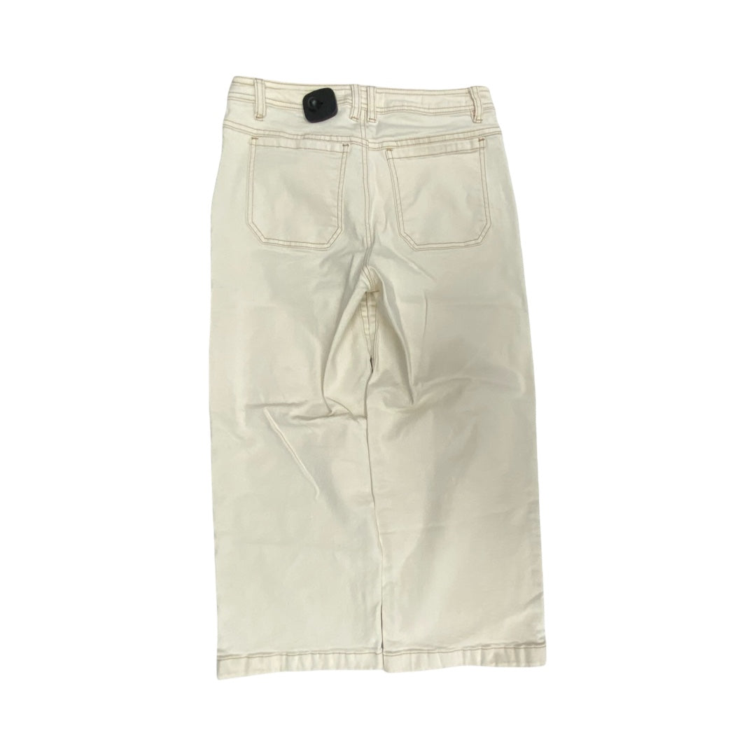 Jeans Wide Leg By Tribal In Cream, Size:4