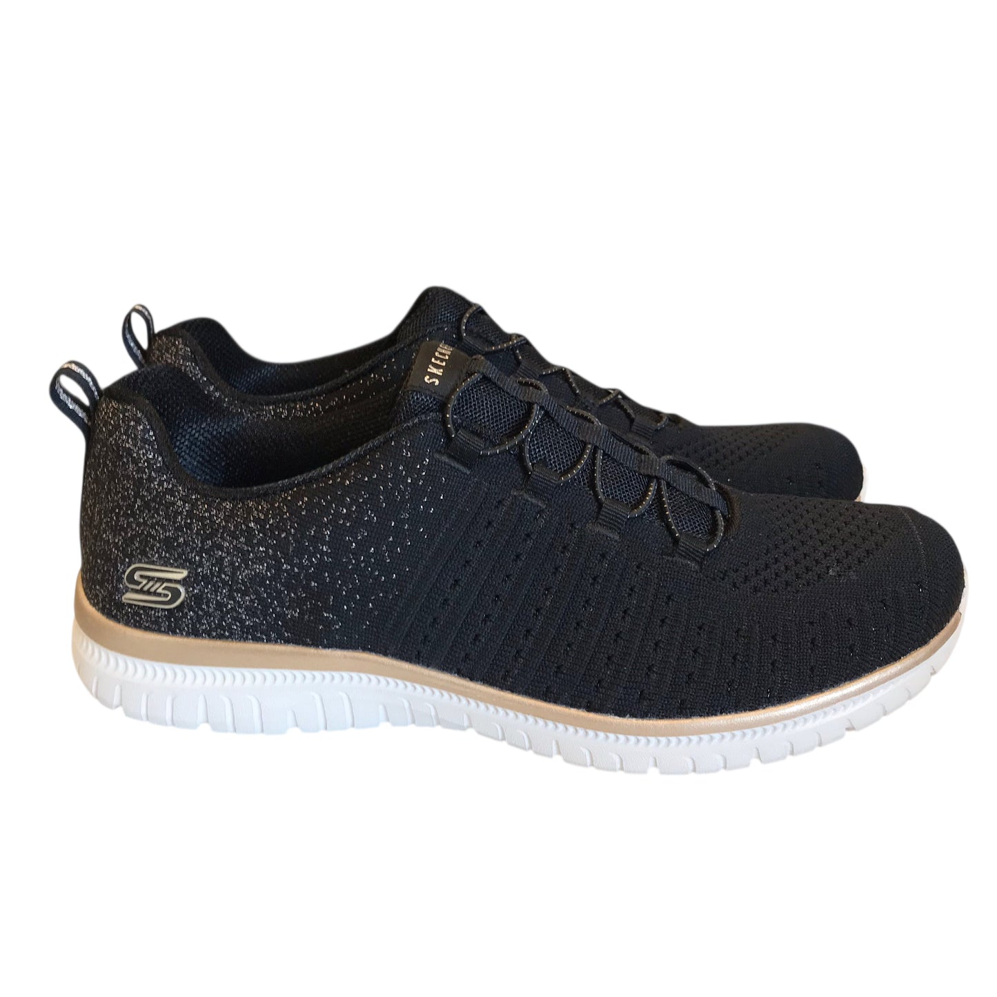 Shoes Sneakers By Skechers In Black & Silver, Size:10