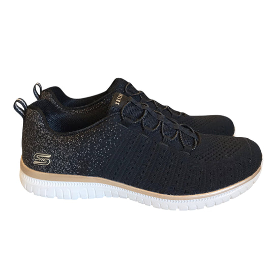 Shoes Sneakers By Skechers In Black & Silver, Size:10