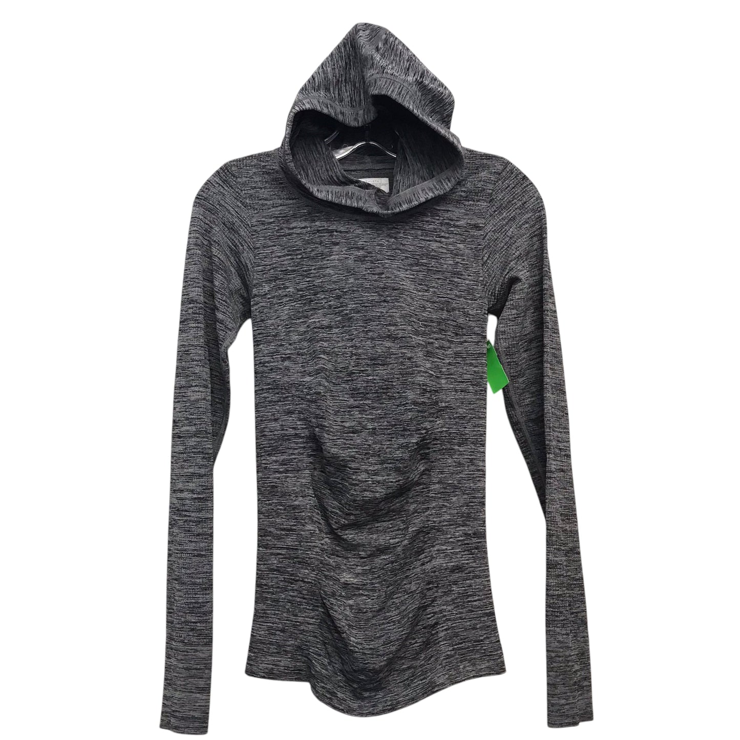 Athletic Top Ls Hoodie By Athleta In Black & Grey, Size:Xs