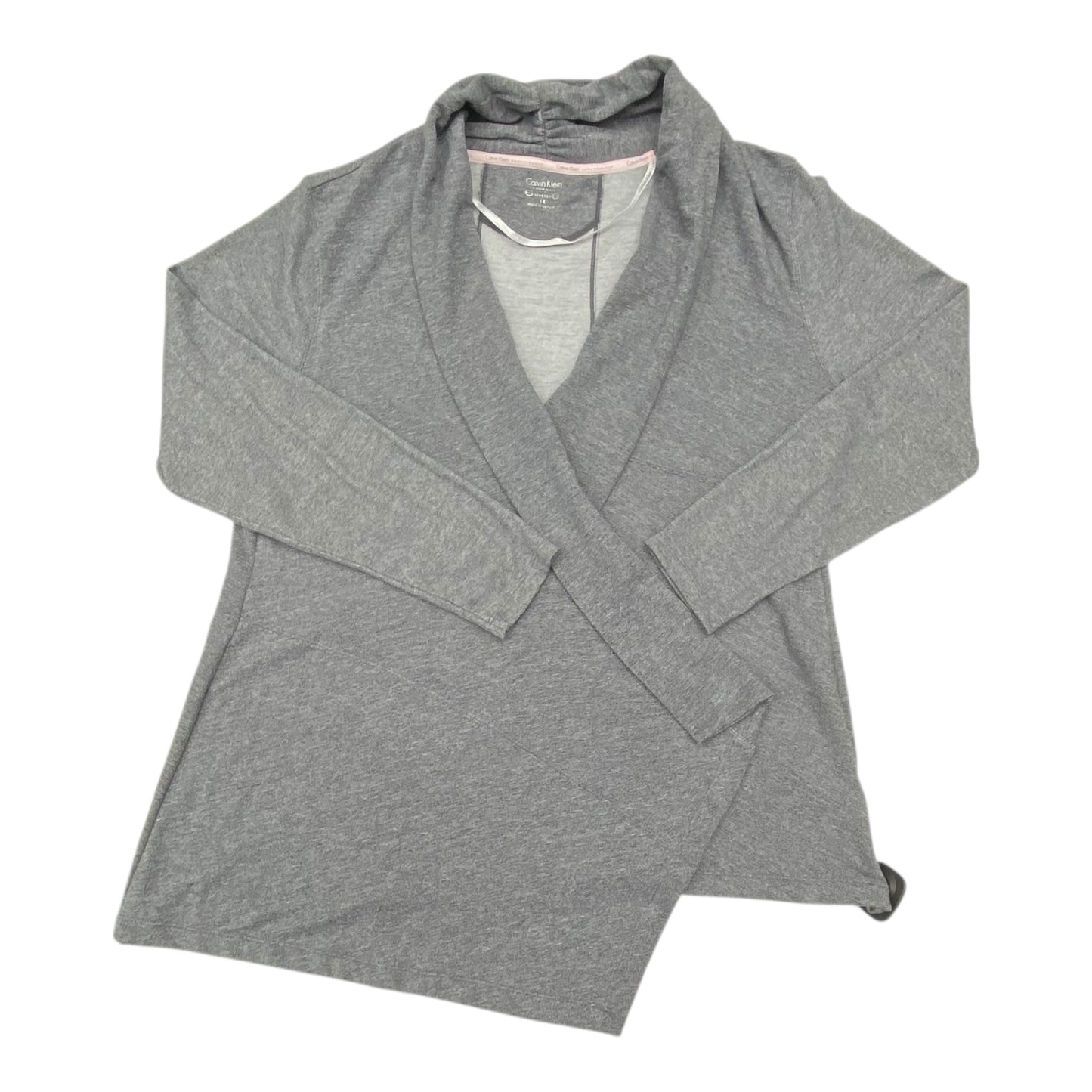 Sweater Cardigan By Calvin Klein In Grey, Size:1X