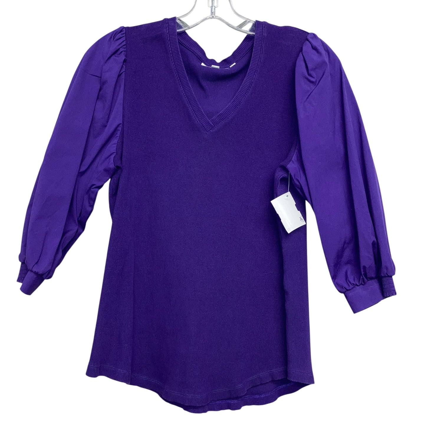 Top 3/4 Sleeve By Chicos In Purple, Size:L