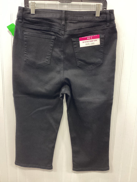 Capris By Cmc In Black Denim, Size:14