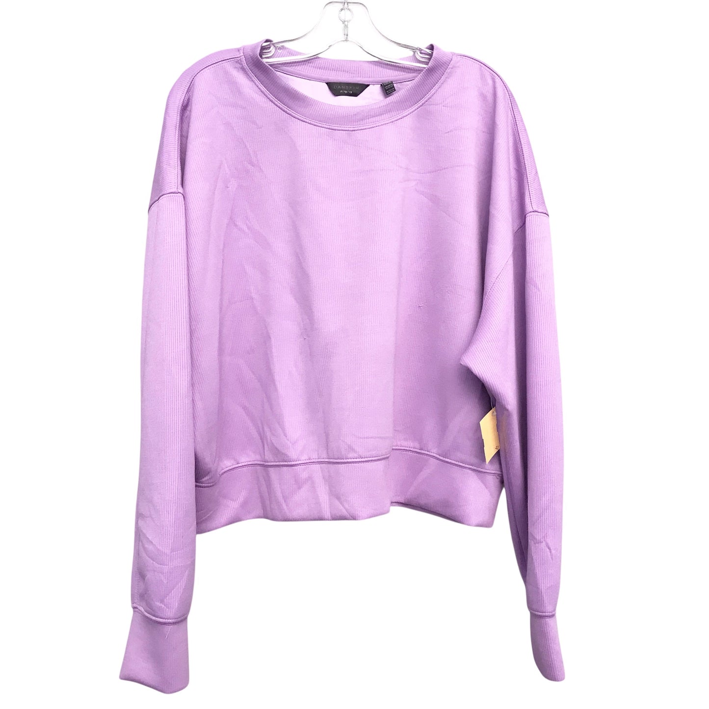 Athletic Top Ls Crewneck By Danskin In Purple, Size:Xl