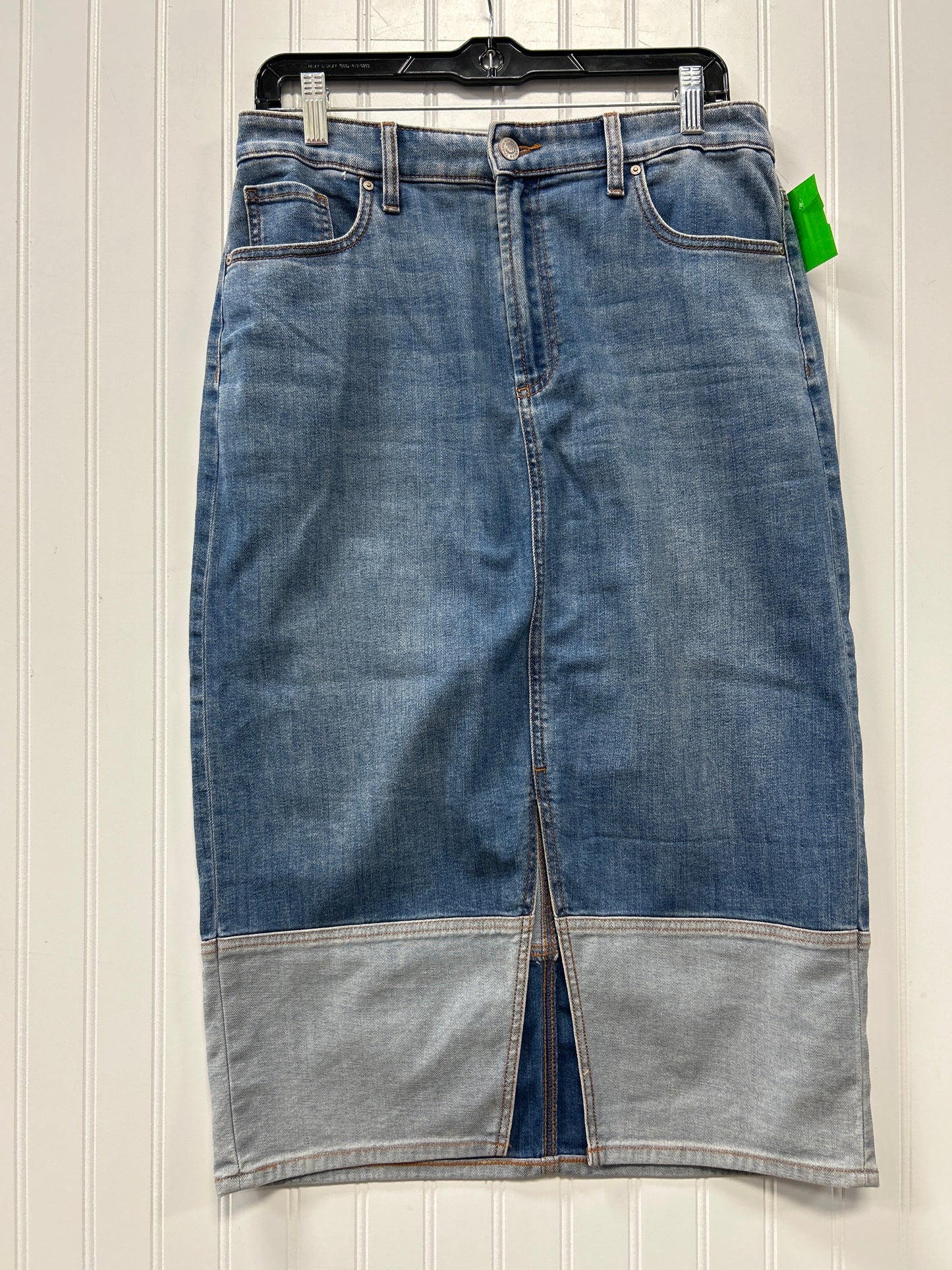 Skirt Midi By Chicos In Blue Denim, Size:S