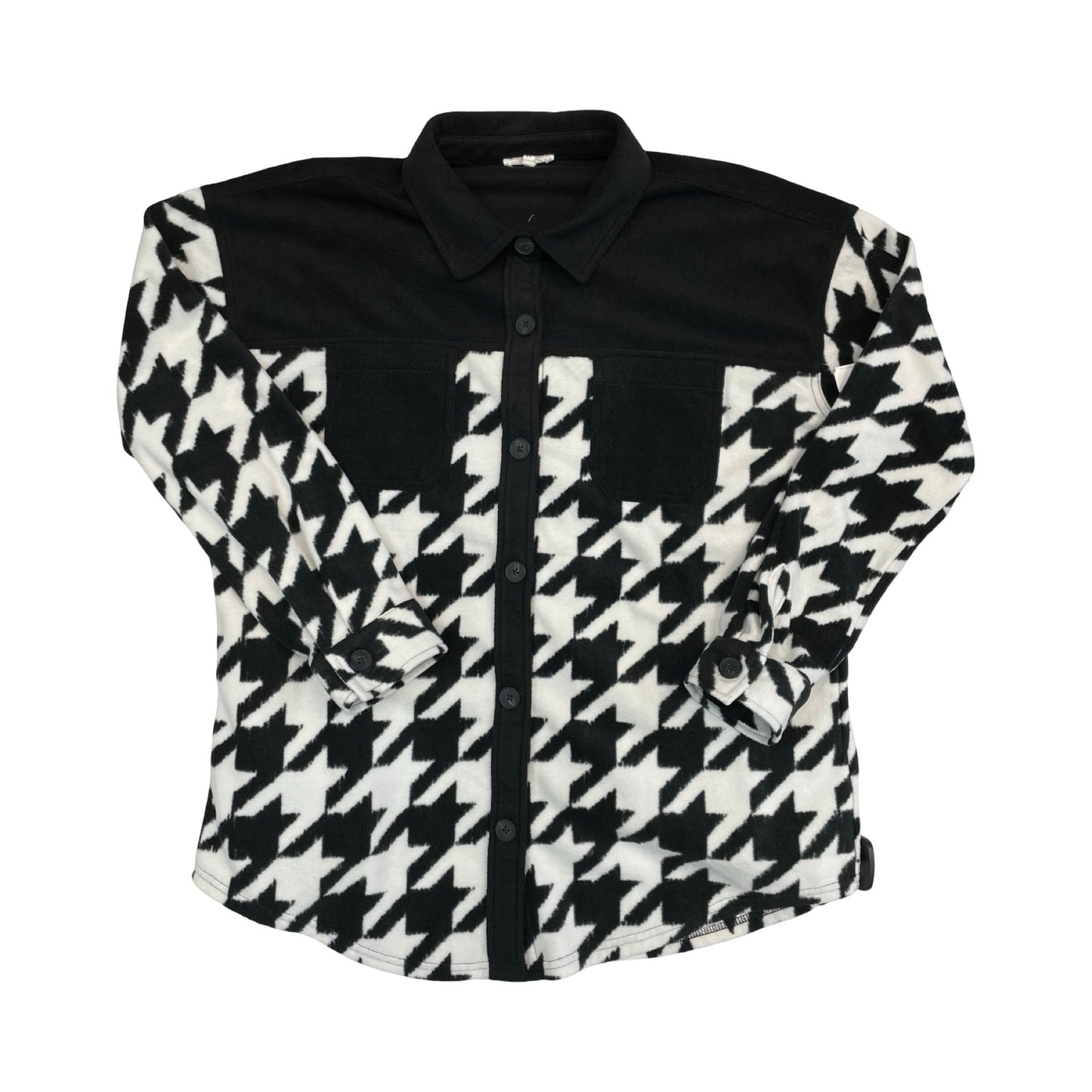 Jacket Fleece By Maurices In Black & White, Size:L