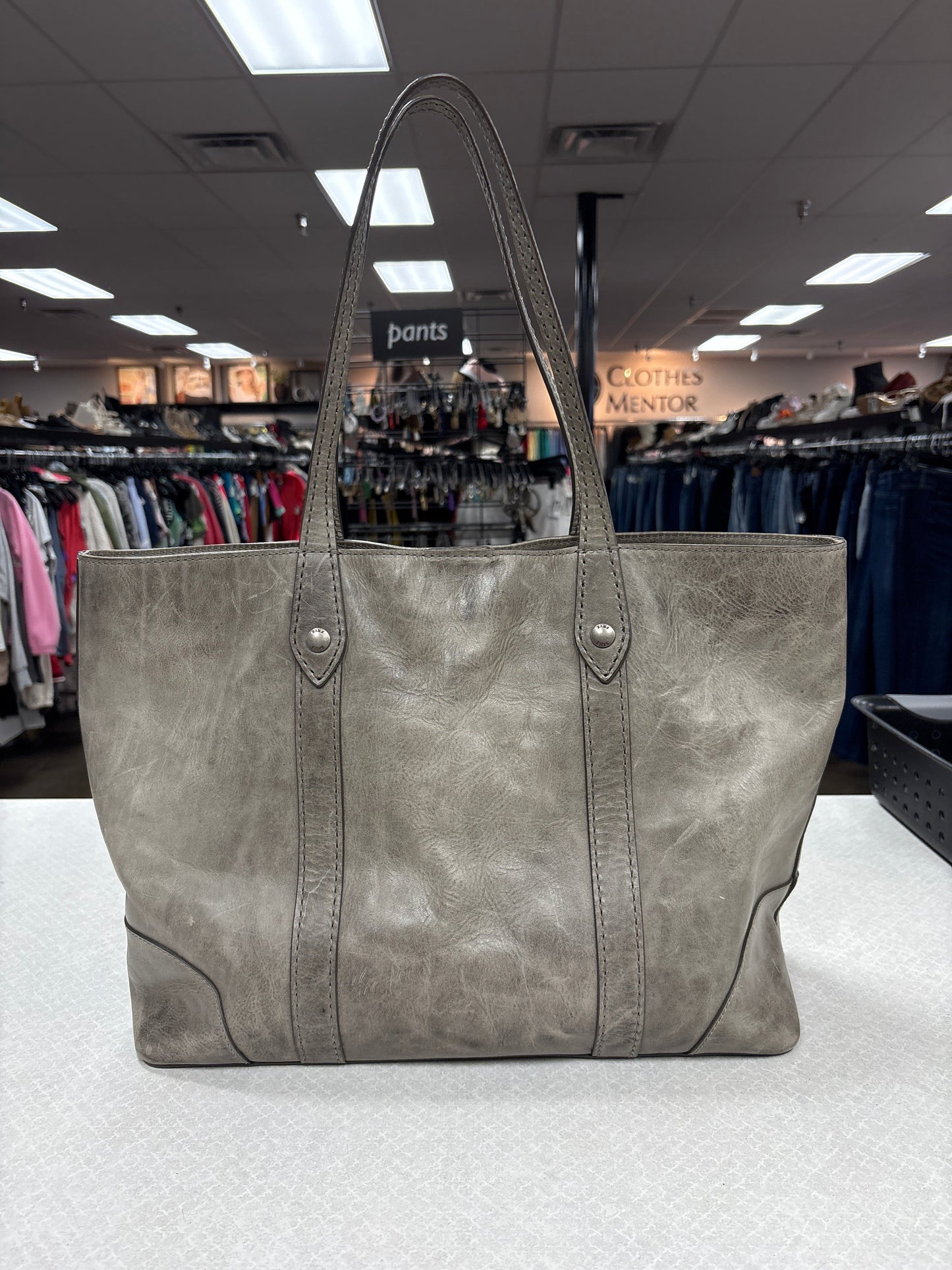 Tote Designer By Frye In Grey, Size:Large