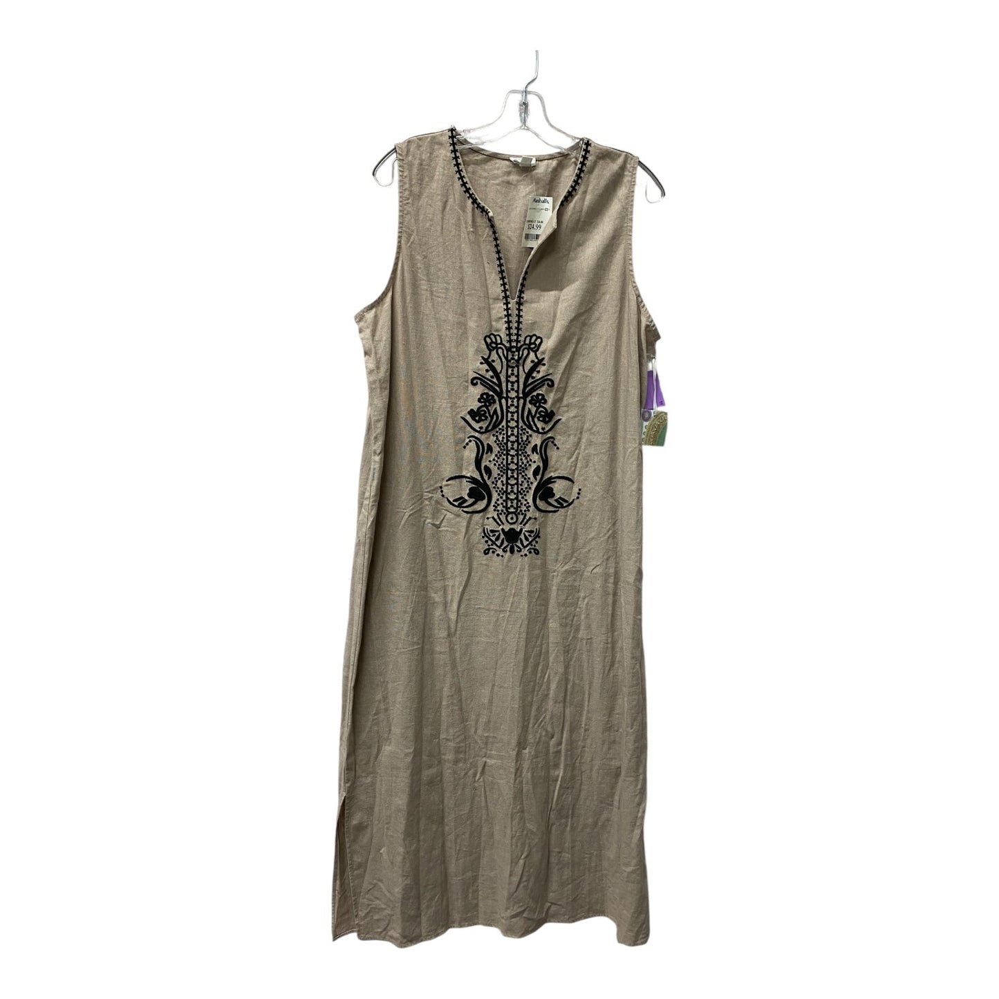 Dress Casual Midi By Sigrid Olsen In Tan, Size:Xl